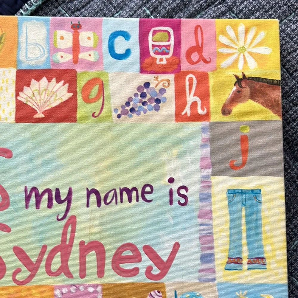 Land of Nod “S my name is Sydney” Canvas Cheerful ABCs Print